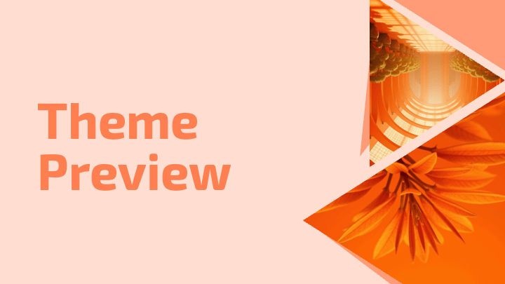 Vibrant coral orange geometric presentation template slide